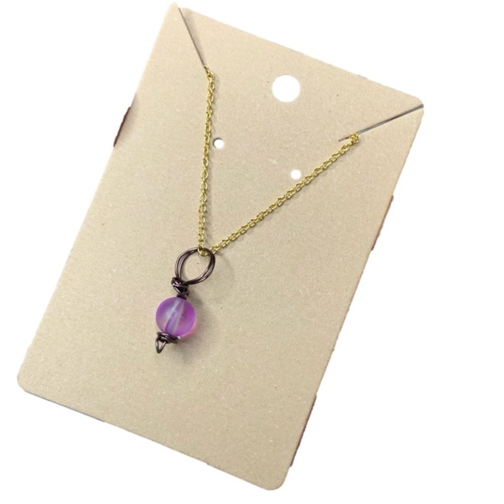 Gold sea glass necklace